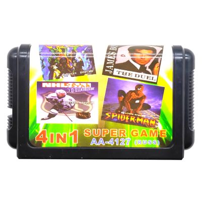 Картридж 16-bit 4 в 1 CADCSH/HOCKEY/JAMES BOND THE DUEL/SPIDER-MAN (AA-4127) (RU)