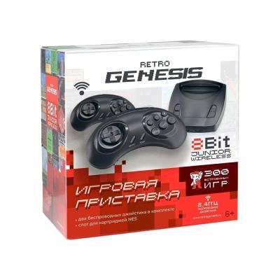 Игровая приставка Retro Genesis 8 Bit Junior Wireless + 300 игр (2 беспроводных джойстика)