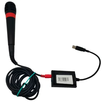 Микрофон проводной SingStar для PS2/PS3 1 шт. + USB конвертер (б/у, черно-красный)