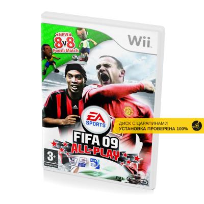 FIFA 09 All-Play (Wii, б/у, множ.царап., устанавливается на 100%) (регион PAL)
