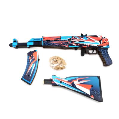 Деревянный автомат Калашникова АК-47 Буйство Красок (резинкострел) Mod.2 EcoToys