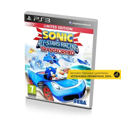 Sonic & All-Stars Racing Transformed Limited Edition (PS3, б/у, множ.царап., уст. на 100%)