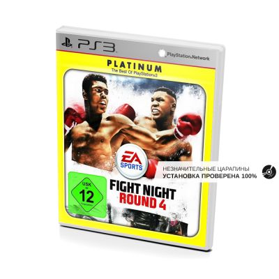 Fight Night Round 4 Platinum (PS3, б/у, незнач.царап.,устанавливается на 100%)