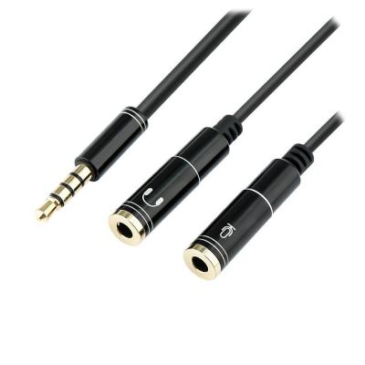 Разветвитель AUX JD459 0.37М (на наушники + микрофон) DREAM (черный)