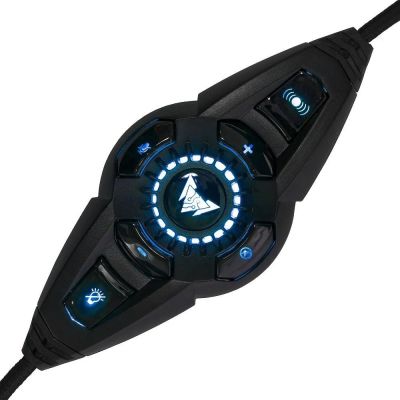 Проводная игровая стерео гарнитура с подсветкой и вибрацией Crown CMGH-3101 (черный с синим)