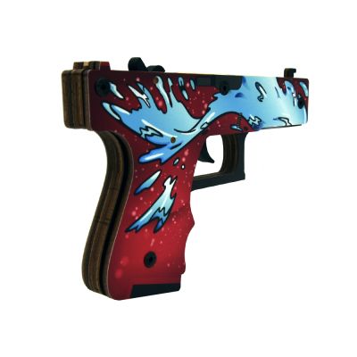 Деревянный пистолет Глок 18 Дух Воды (резинкострел) Mod.2 EcoToys (OEM)