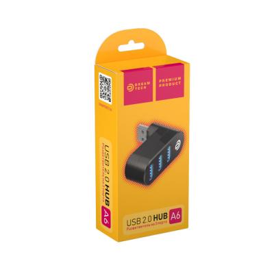 Разветвитель USB HUB A6 3USB черный DREAM