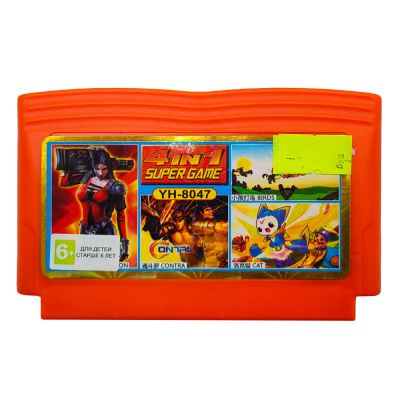 Картридж 8-bit 4 в 1 CONTRA|FINAL MISSION|CAT|BIRDS (YH-8047)