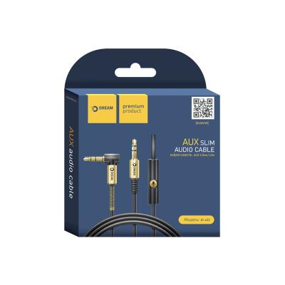 Кабель AUX JD423 1.2М (MIC, Call button) DREAM (золотисто-черный)