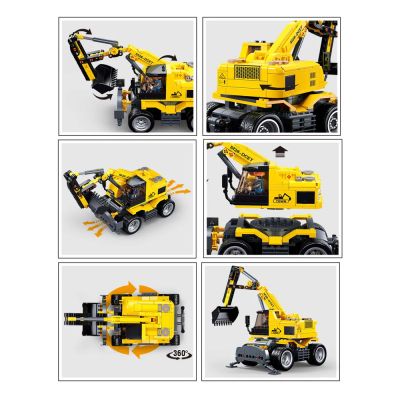 Конструктор Sluban Механо. E7 Wheeled Excavator + контроллер (353 деталей) M38-B1155