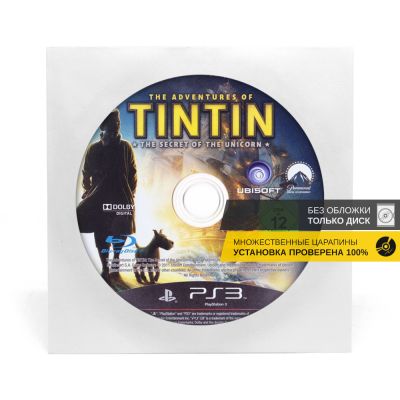 Приключения Тинтина Тайна Единорога (PS3, б/у, рус., без обложки, множ.царап.)
