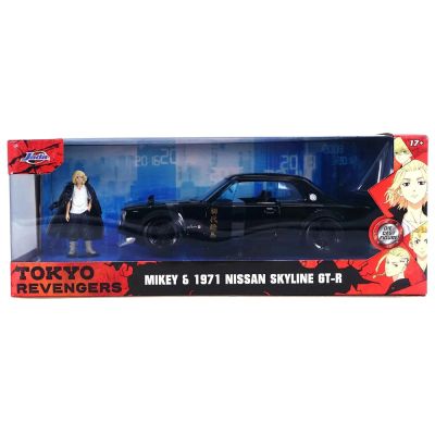 Машинка с фигуркой Hollywood Rides Tokyo Revengers 1:24 1971 Nissan Skyline GTR W/Mikey 34698