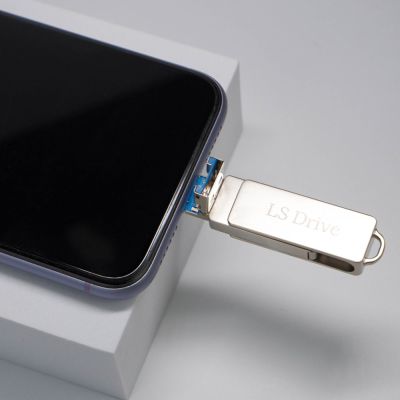 Мобильный флэш-накопитель LS Drive 128Gb Type-C+Lightning+USB+MicroUSB (Silver)
