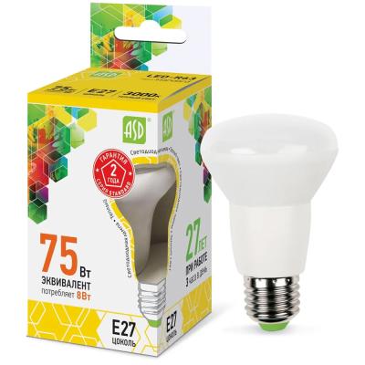 Лампа светодиодная ASD LED-R63-standard 8Вт 230В Е27 3000К 720Лм