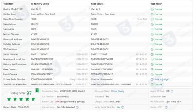 Планшет Apple iPad Air 2 16Gb Wi-Fi + Cellular (Gold) (SN: DMPNH1B7G5WT, б/у) MH1C2RU/A