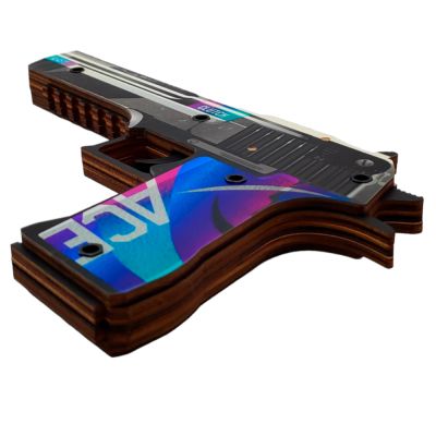 Деревянный пистолет Дезерт Игл Айс (резинкострел) Mod.2 EcoToys