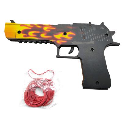 Деревянный пистолет Дезерт Игл Пламя (резинкострел) Mod.2 EcoToys