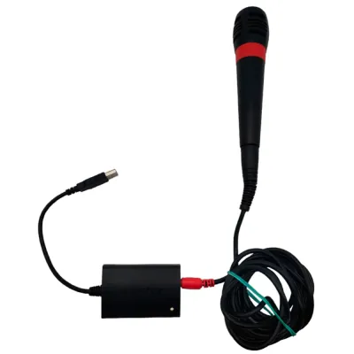 Микрофон проводной SingStar для PS2/PS3 1 шт. + USB конвертер (б/у, черно-красный)