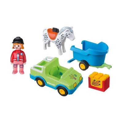 Конструктор Playmobil 1-2-3 6958 Автомобиль и фургон для лошади