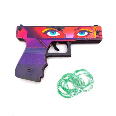 Деревянный пистолет Глок 18 Мода (резинкострел) Mod.2 EcoToys