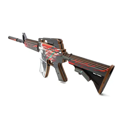 Деревянный автомат M4A1-S Самурай (резинкострел) Mod.2 EcoToys